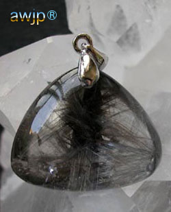 黒髪水晶 黒針ルチル ブラックルチルのペンダントトップ pr-167-1
