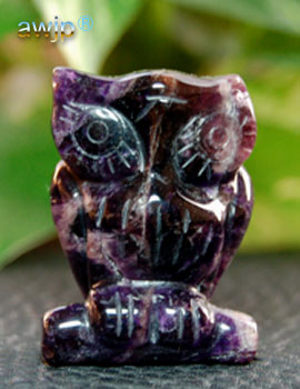 紫水晶 アメシスト (梟-ふくろう-フクロウ) Q-10-21-1