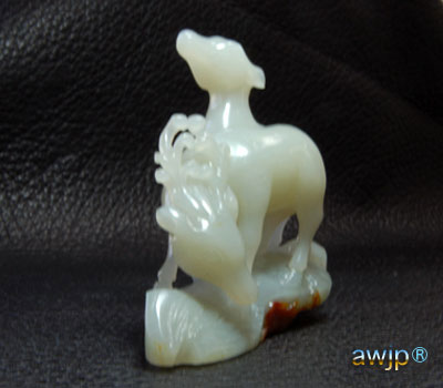 和田玉 鹿の夫婦の彫刻物 HP-01-2